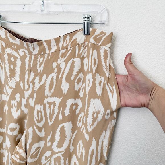 [Lafayette 148 New York] Camel Animal Print Tan Riverside Wide Leg Pants Size XL - Picture 6 of 12